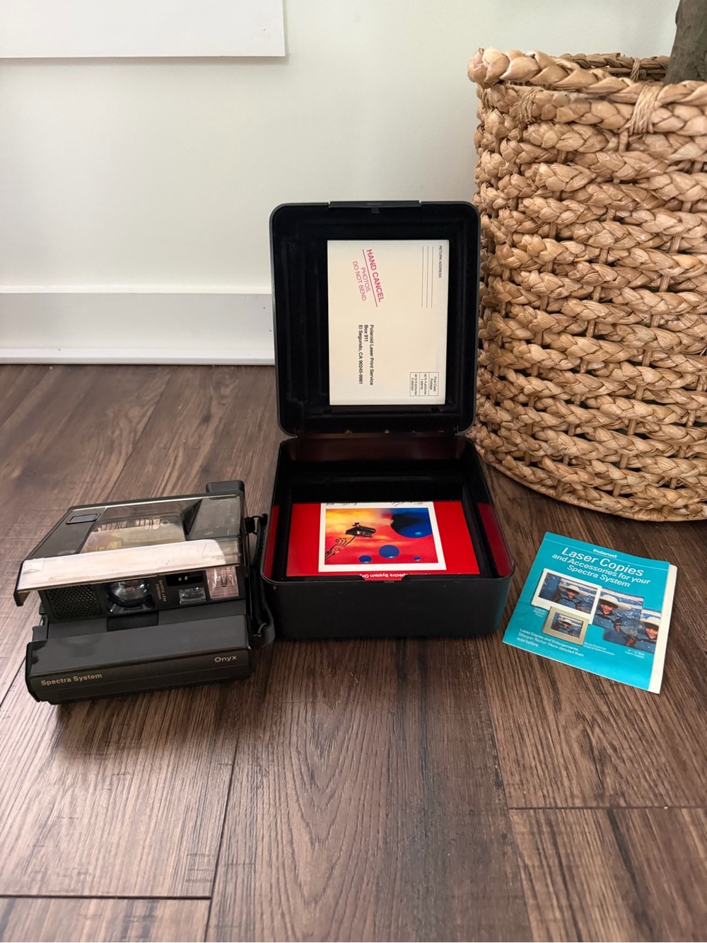 Polaroid Spectra System Onyx Instant Camera Untested Clean With Case
